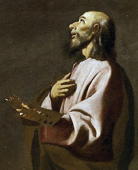 Francisco de Zurbaran Detail from Saint Luke as a Painter before Christ on the Cross. Widely believed to be a self-portrait oil painting picture